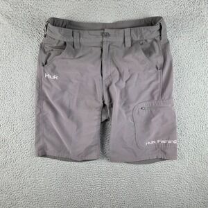 Huk Shorts Mens 34 Gray Golf Outdoor Performance Fishing